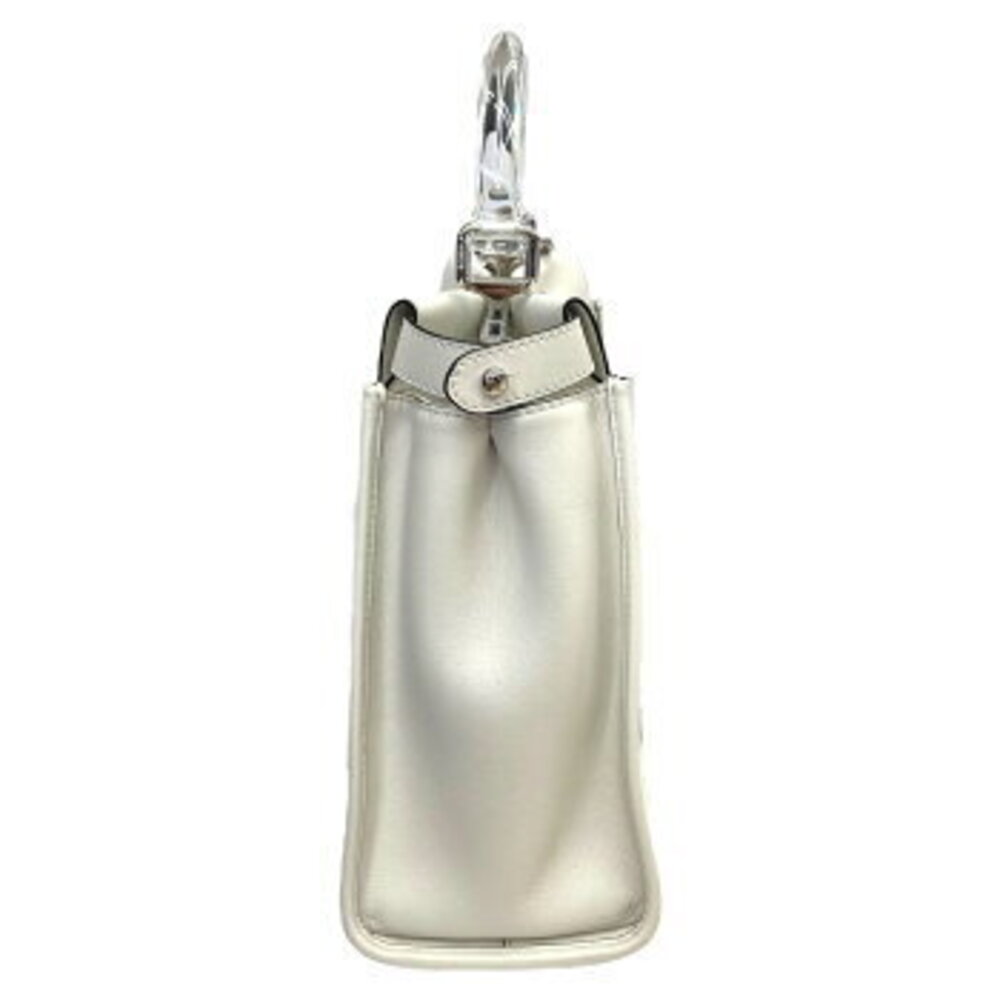 Fendi Clear Bag Edition Peekaboo Limited Leather Handbag White Shoulder Vinyl - Picture 4 of 9